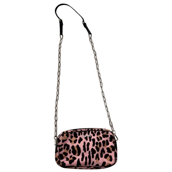 Authentic MIU MIU Cavallino Bag in Pink Leopard Pony Calf Hair - Picture 1 of 8